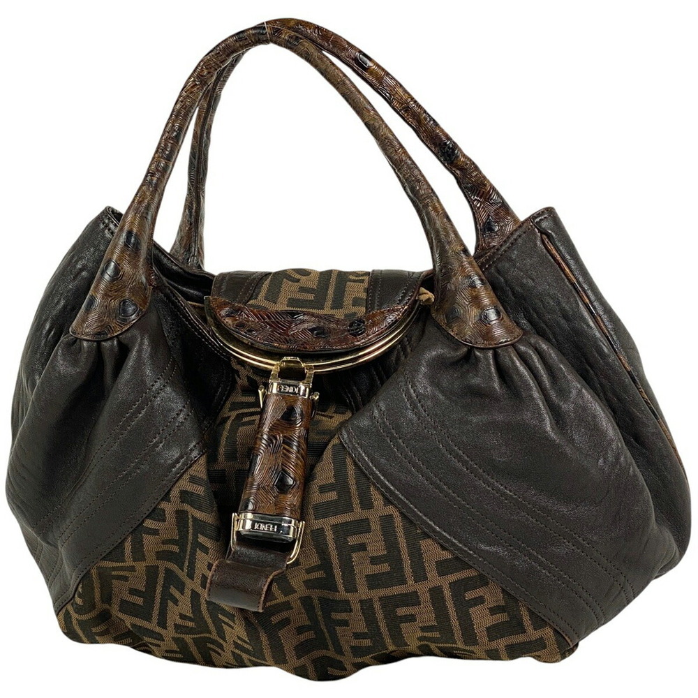 Fendi Zucca Spy bag handbag canvas brown